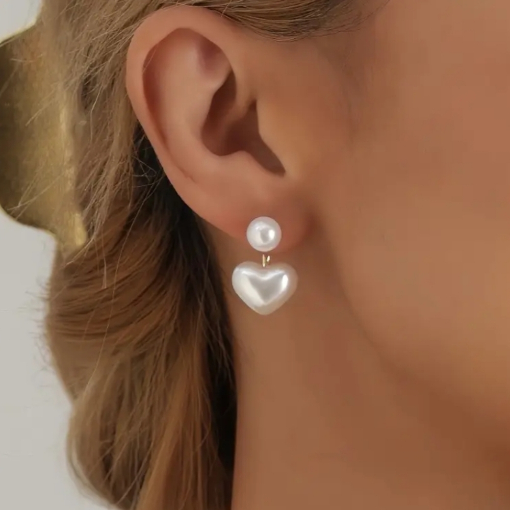 NEW Pearl Heart Earrings